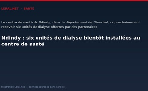 Ndindy : six unités de dialyse bientôt installées au centre de santé