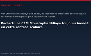 Kaolack : le CEM Moustapha Ndiaye toujours inondé en cette rentrée scolaire
