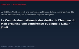 La Commission nationale des droits de l’homme du Mali organise une conférence publique à Dakar jeudi