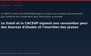 Le Soleil et le CACSUP signent une convention pour des bourses d'études et l'insertion des jeunes