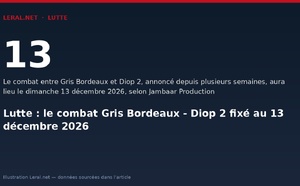 Lutte : le combat Gris Bordeaux - Diop 2 fixé au 13 décembre 2026