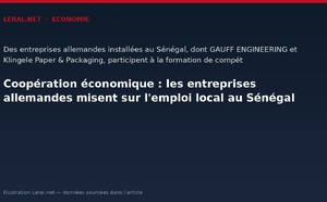 Coopération économique : les entreprises allemandes misent sur l'emploi local au Sénégal