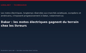 Dakar : les motos électriques gagnent du terrain chez les livreurs