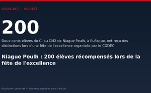 Niague Peulh : 200 élèves récompensés lors de la fête de l'excellence