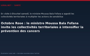 Octobre Rose : le ministre Moussa Bala Fofana invite les collectivités territoriales à intensifier la prévention des cancers