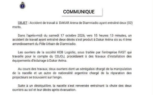 Dakar Arena : une nacelle chute et tue deux ouvriers lors de travaux d’éclairage