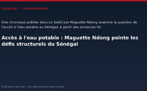 Accès à l'eau potable : Maguette Ndong pointe les défis structurels du Sénégal