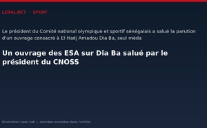 Un ouvrage des ESA sur Dia Ba salué par le président du CNOSS