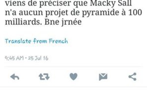 El Hadji Kassé dément la rumeur sur la pyramide à 100 milliards attribuée à Macky Sall.
