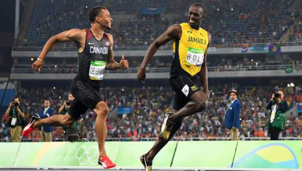 Bolt à André De Grasse : "Pourquoi tu cours aussi vite, ce n'est qu'une demi-finale"