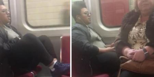 Il met ses pieds sur le siège du métro, elle décide de lui donner une leçon en s'asseyant sur lui! (vidéo)