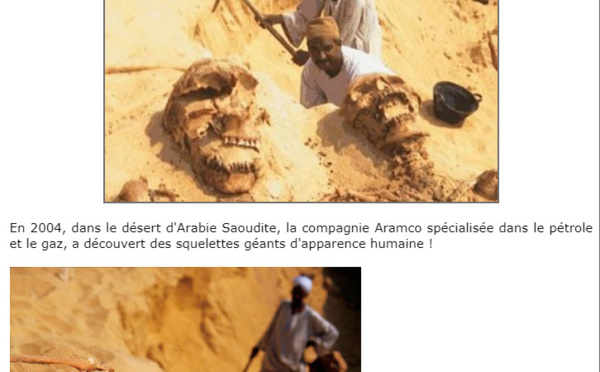 Des squelettes géants découverts en Arabie Saoudite ? Faux, des photomontages