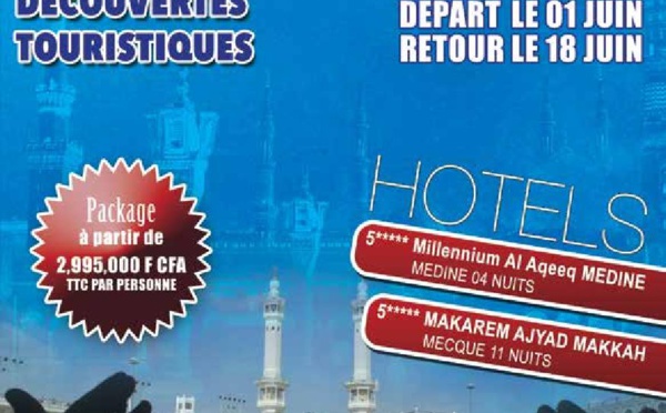Spéciale Oumrah Ramadan 2018 : Sénégal Découvertes Touristiques vous propose un package imbattable à partir de 2.995. 000 FCFA en 5 étoiles pour aller faire le petit pèlerinage à Médine et à la Mecque