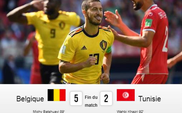Mondial 2018 : la Belgique sans pitié face la Tunisie (5-2)