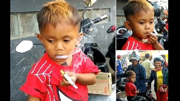 Indonésie : âgé de 2 ans et demi, il peut fumer jusqu’à 40 cigarettes par jour (vidéo)