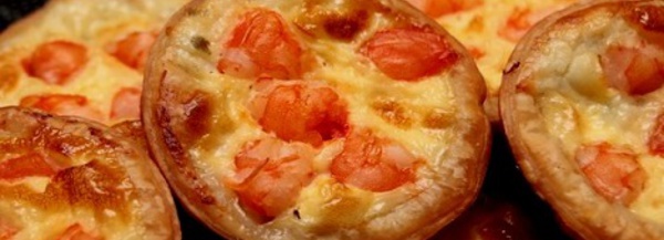 Mini quiche aux crevettes et au thon