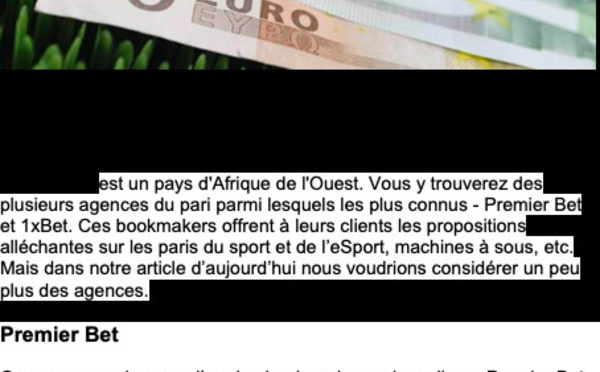 Bookmakers au Sénégal