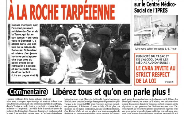 Voici la couverture de votre journal LE TEMOIN