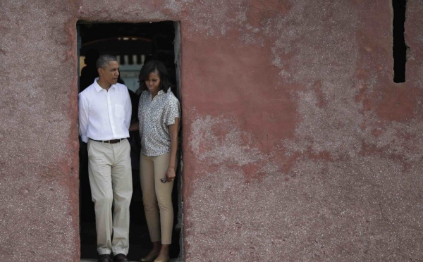 Barack et Michelle Obama à la Maison des esclaves de Gorée