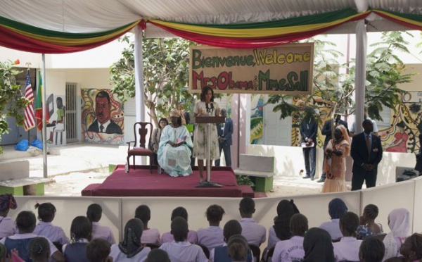La visite de Michelle Obama et Marième Sall au collège Martin Luther King