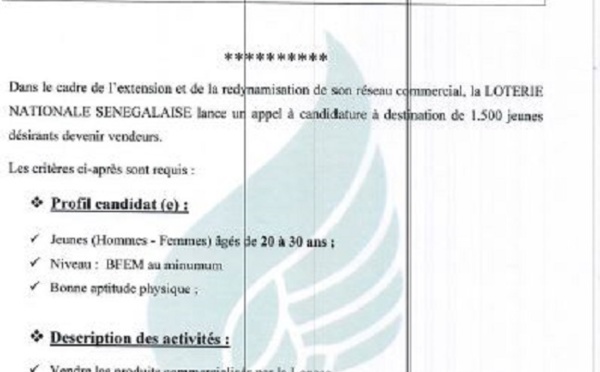 Lonase: Lancement d’un appel à candidatures destiné 1 500 jeunes désirant être vendeurs