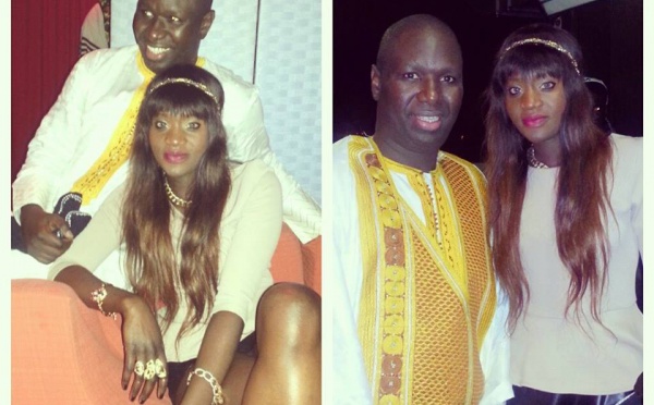 Salam Diallo pose avec la top model Diomé Faye