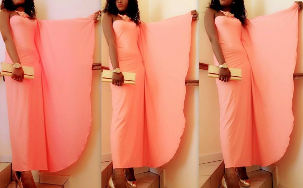 La sulfureuse Salmane Dieng dans une belle robe 