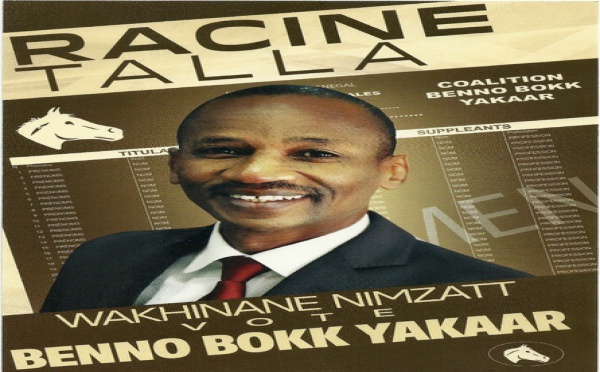 L'affiche de campagne de Racine Talla, candidat à la mairie de Wakhinane Nimzatt