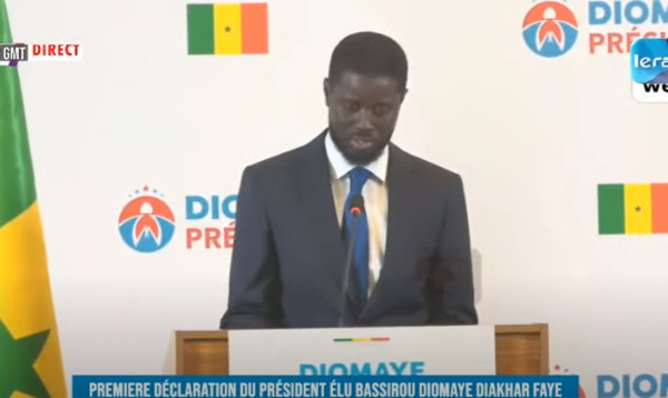 Direct : Première déclaration du Président élu, Bassirou Diomaye Diakhar Faye