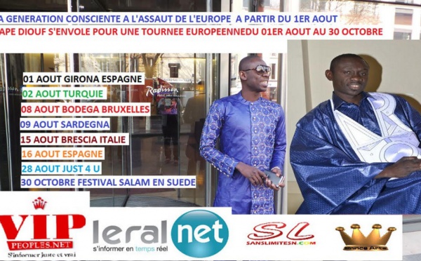 Pape Diouf et la Génération consciente en tournée européenne du 1er au 30 Août 2015