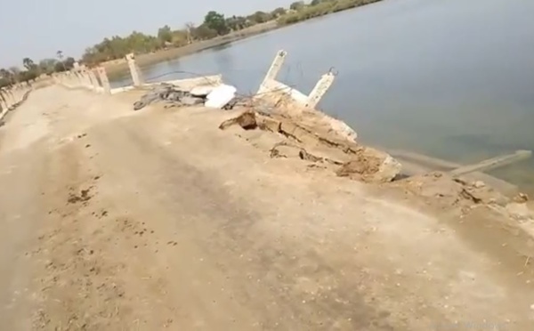 Alerte info: Effondrement d’une partie du pont de Simal, dans le département de Fatick, ce 11 mai 2024.