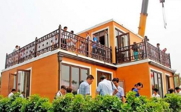 Une villa assemblée en trois heures en Chine