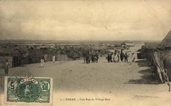 Carte postale : Le village noir devenue la Médina