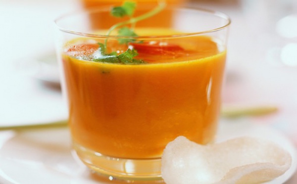 Gaspacho de carottes aux échalotes