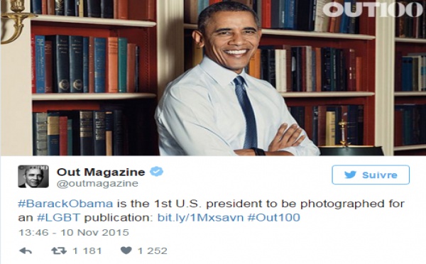 Obama à la Une d'un mensuel homosexuel