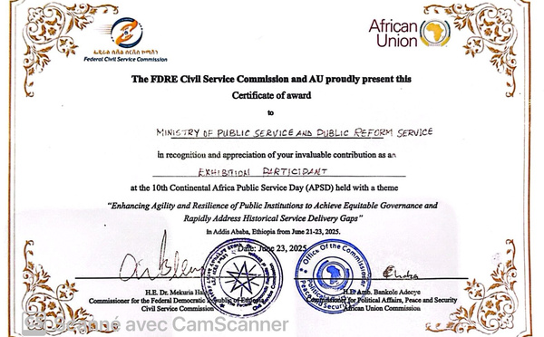 Journée africaine de la Fonction publique :  Double distinction pour le Sénégal à Addis-Abeba