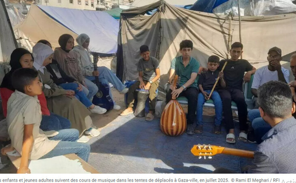 À Gaza, des cours de musique comme «une bouffée d’air frais au milieu de la guerre»