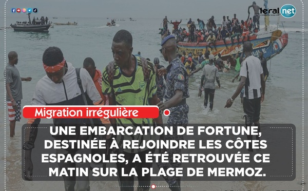 Migration irrégulière : Une embarcation de fortune, retrouvée sur la plage de Mermoz, ce dimanche
