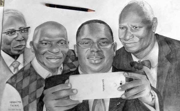 Le président Macky Sall et ses prédecesseurs en mode selfie