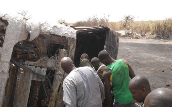 Accident à Kaolack : Le chauffeur du camion-citerne meurt carbonisé