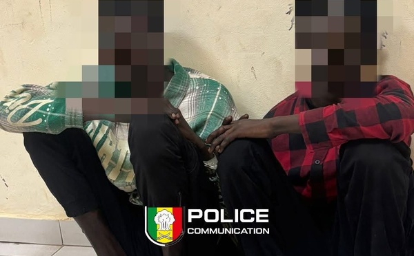 Interpellation de deux (02) individus pour vol en réunion commis la nuit avec escalade au préjudice d’un membre de leur propre famille.