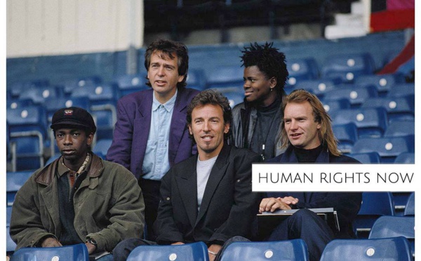 La tournée mondiale d'Amnesty international 'Human Rights now' 1988