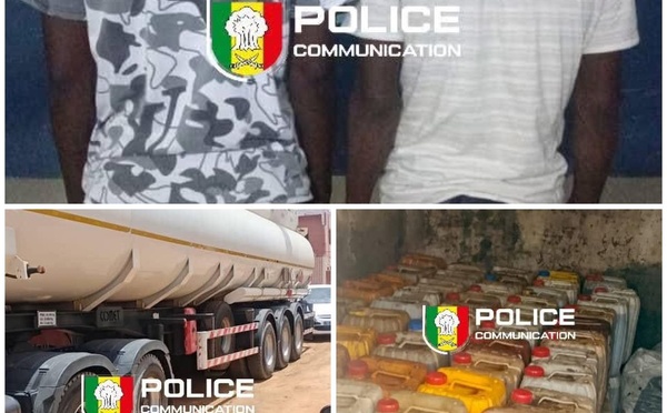 La police saisit plus de 1 000 litres de gasoil dans un dépôt clandestin à Touba