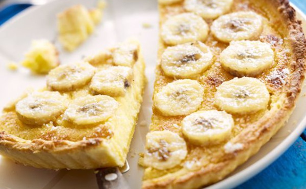 Le dessert du jour : la tarte aux bananes et à la crème !