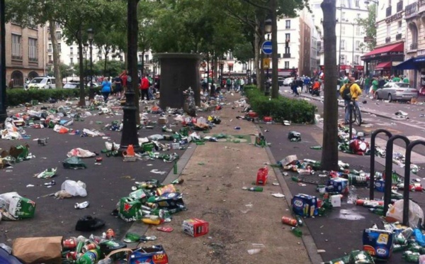 Euro 2016 : voici  les dégâts après le passage des Irlandais à Paris !