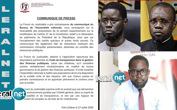 Transparence budgétaire et bonne gouvernance : Le Forum du Justiciable salue les initiatives de l’Assemblée nationale