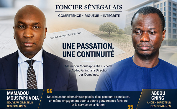 Mamadou Moustapha Dia à la Direction des Domaines : un parcours salué, de grands espoirs pour le foncier sénégalais