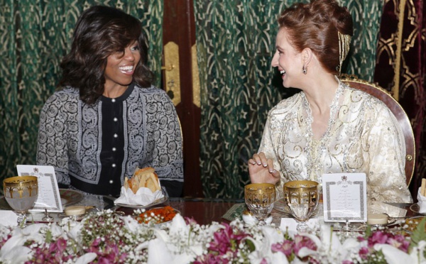 Michelle Obama et ses filles invitées à un « ndogou » avec Lalla Salma (Photos)