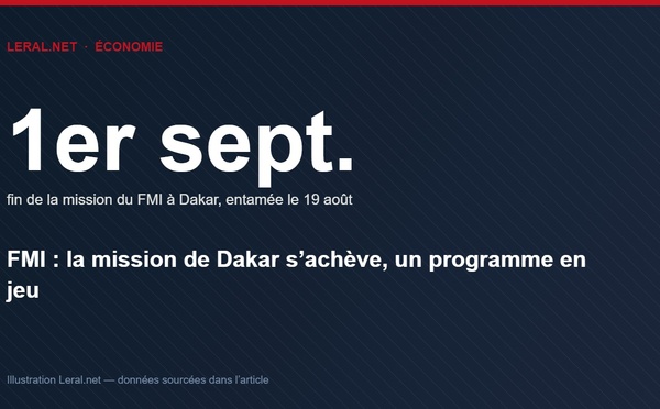 FMI : la mission de Dakar s'achève ce mardi, un programme en jeu