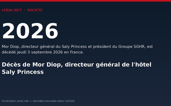 Décès de Mor Diop, directeur général de l'hôtel Saly Princess